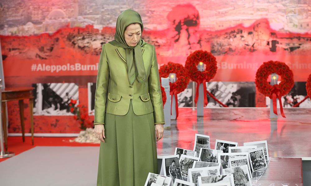 مريم رجوي تناشد من أجل ايقاف جريمة حرب  من قبل قوات الحرس والميليشيات التابعة لها في حلب