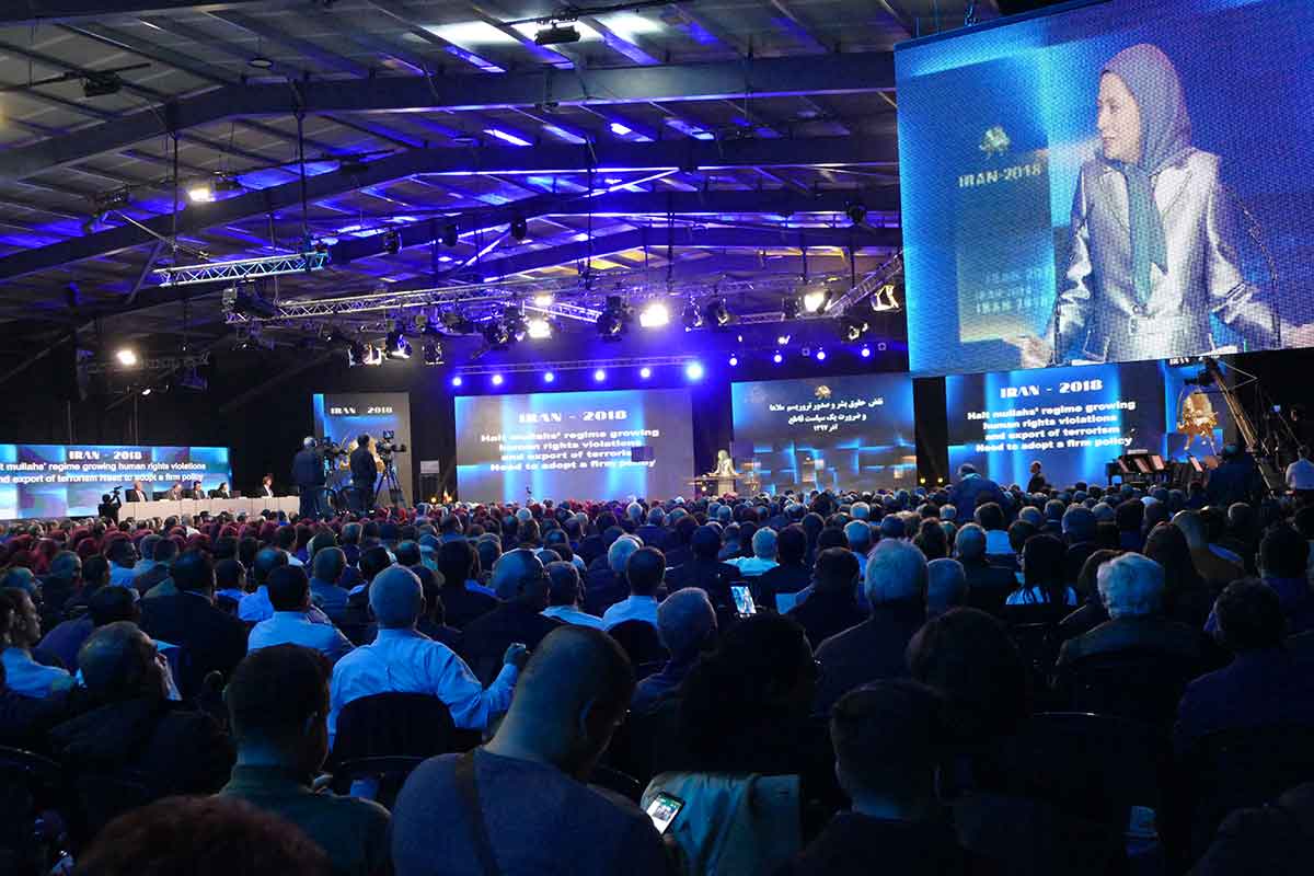 كلمة مريم رجوي في المؤتمر الدولي للجاليات الإيرانية: نظام ولاية الفقيه لن يجد مخرجاً للهروب من السقوط 