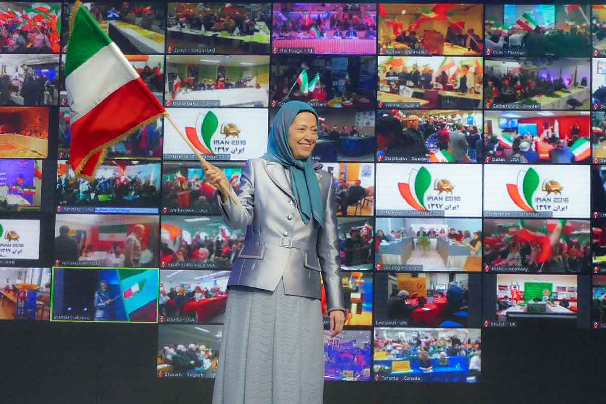 كلمة مريم رجوي في المؤتمر الدولي للجاليات الإيرانية: نظام ولاية الفقيه لن يجد مخرجاً للهروب من السقوط 