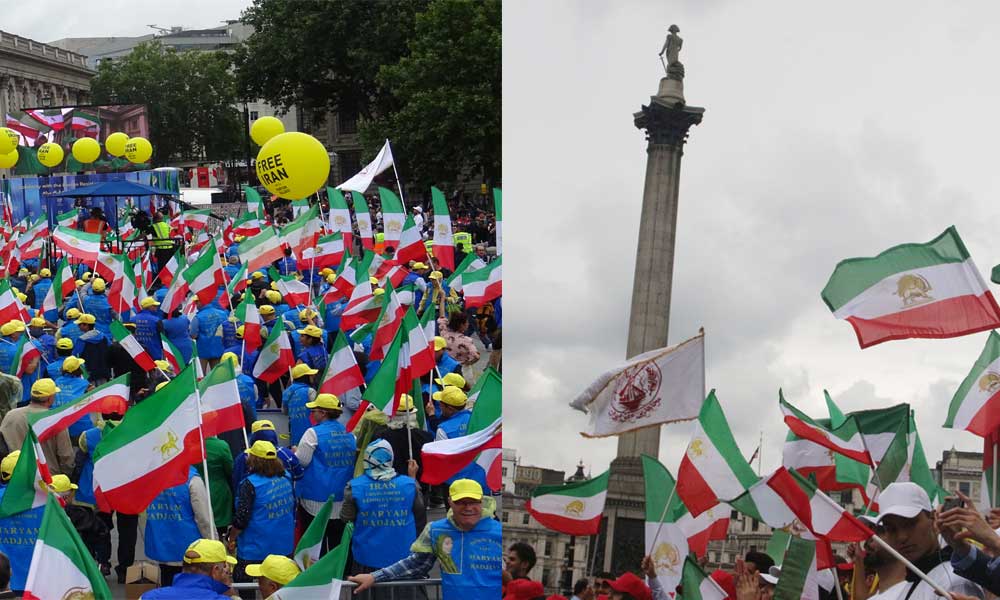 تظاهرة ۳۰۰۰ من الإيرانيين في لندن