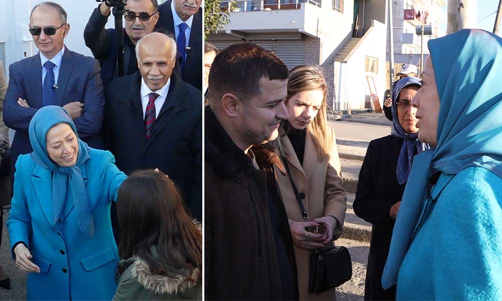 زيارة مريم رجوي للمنكوبين بالزلزال في ألبانيا