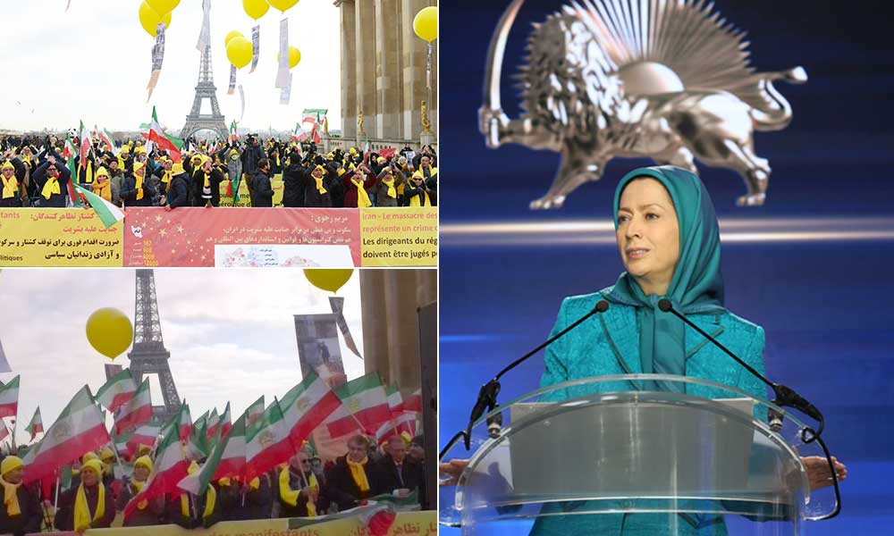رسالة مريم رجوي إلى مظاهرات الإيرانيين في باريس: الانتفاضة والنضال من أجل إسقاط الملالي، لا يمكن وقفها