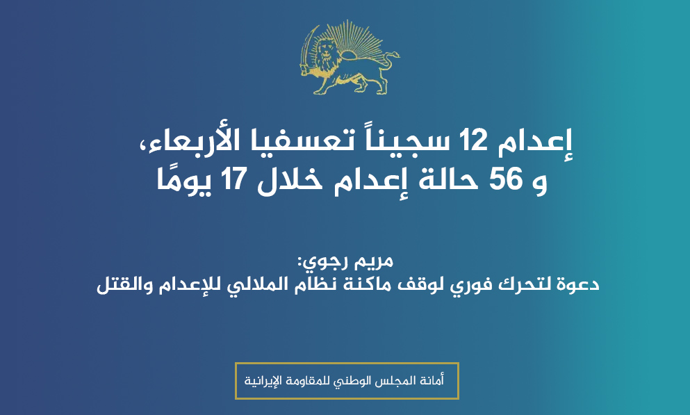 إعدام 12 سجيناً تعسفيا الأربعاء، و 56 حالة إعدام خلال 17 يومًا