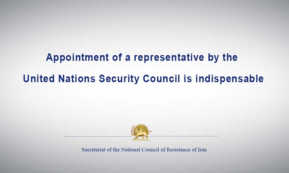 Appointment of a representative by the United Nations Security Council is indispensable