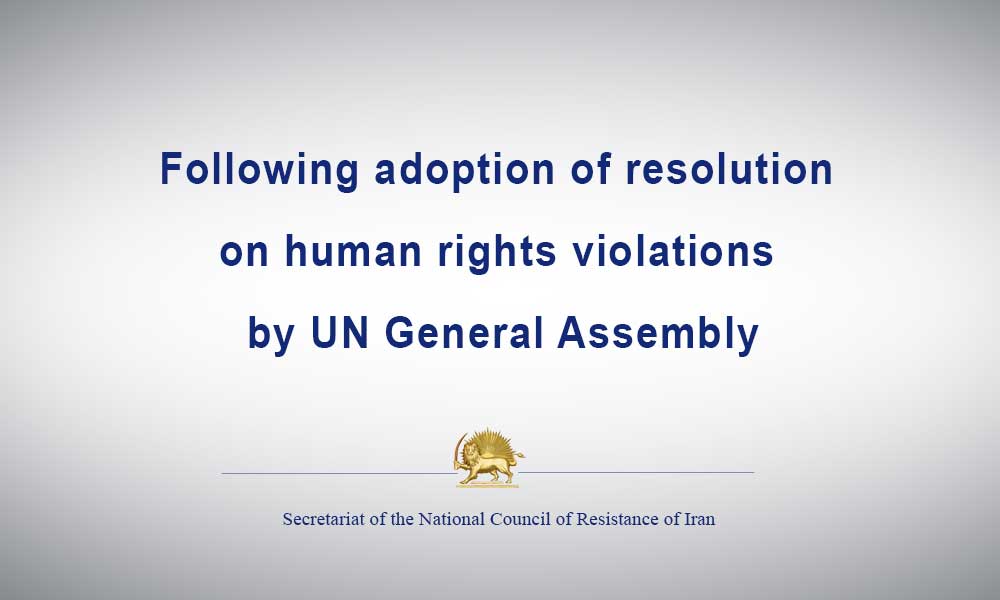 Following adoption of resolution on human rights violations by UN General Assembly