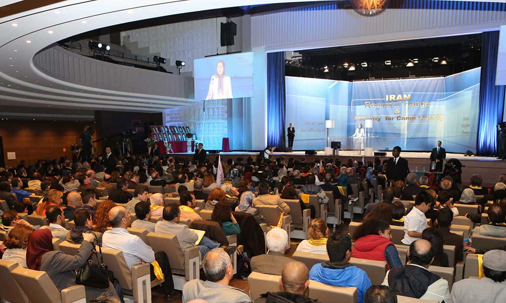 Maryam Rajavi at the conference of Iran, Regime Change, Provision of Security for Camp Liberty Residents