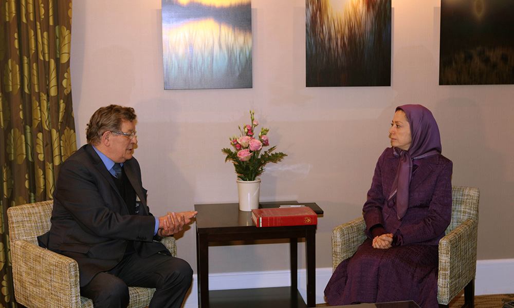 Maryam Rajavi held talks with Chairman of the Friends of a Free Iran inter parliamentary group at the European Parliament
