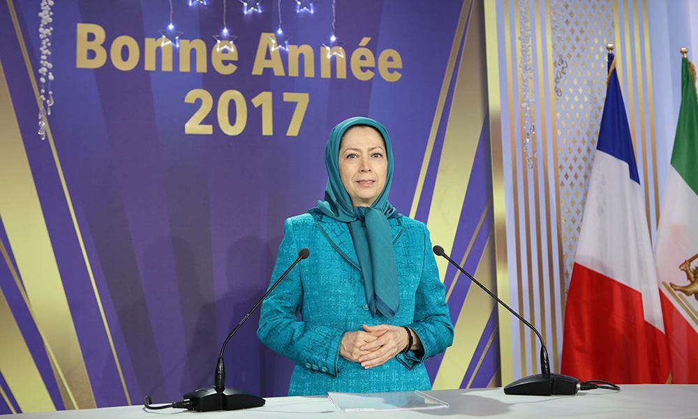 Maryam Rajavi at the New Year celebration with elected representatives in France and French supporters of the Iranian Resistance