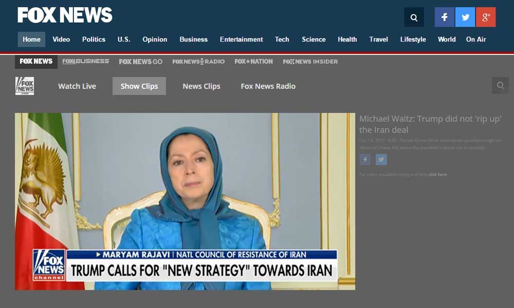 Maryam Rajavi on FoxNews:The Iranian people welcome a new approach by the US government recognizing the suffering of the Iranian people under this regime ending years of misguided policy and siding with the Iranian people in their desire for regime change