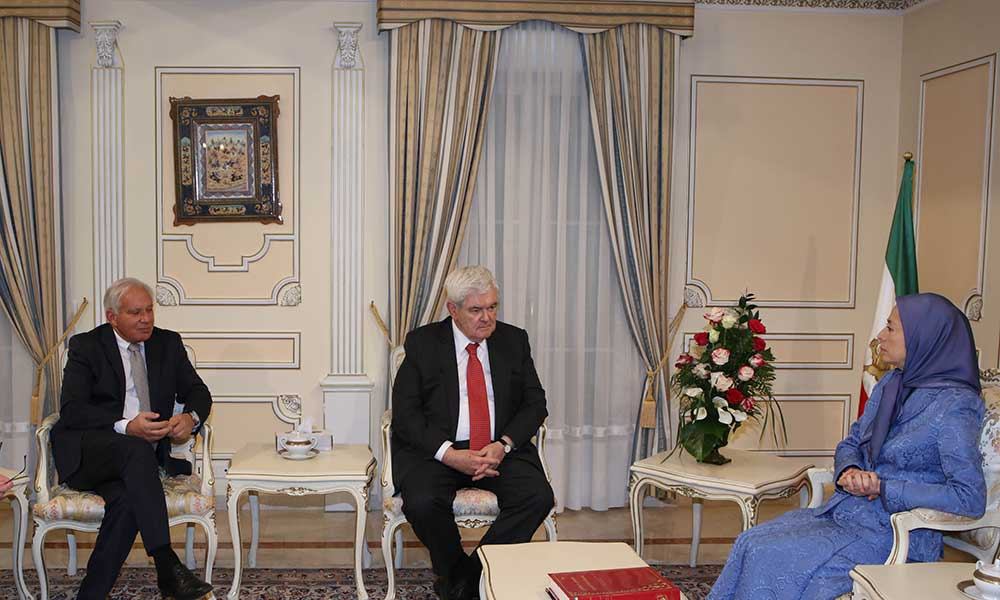 Maryam Rajavi meets and holds talks with former US House Speaker Newt Gingrich and Senator Robert Torricelli