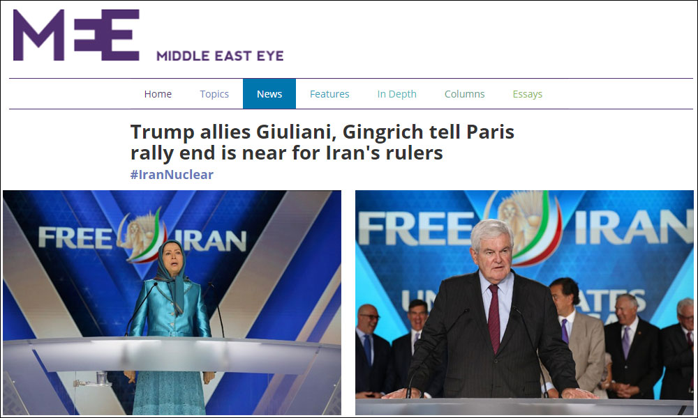 Trump allies Giuliani, Gingrich tell Paris rally end is near for Iran’s rulers