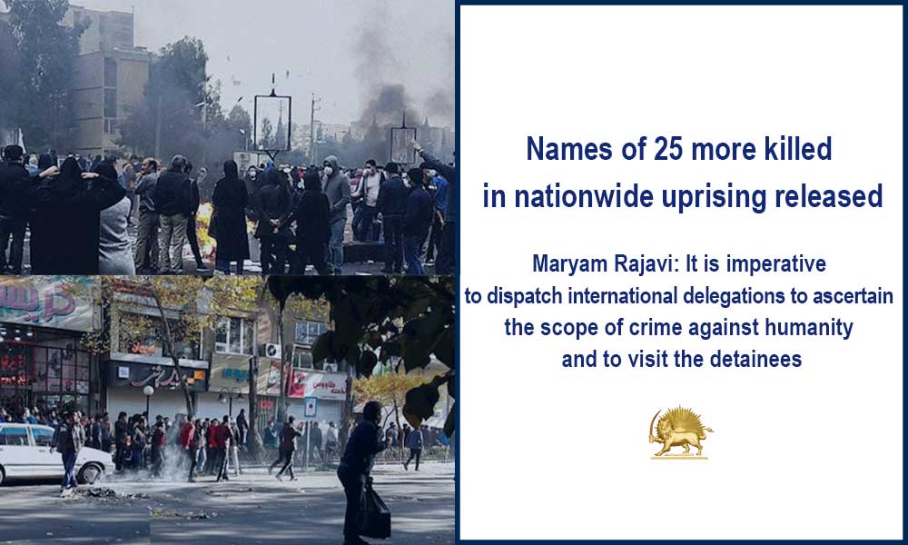 Names of 25 more killed in nationwide uprising released