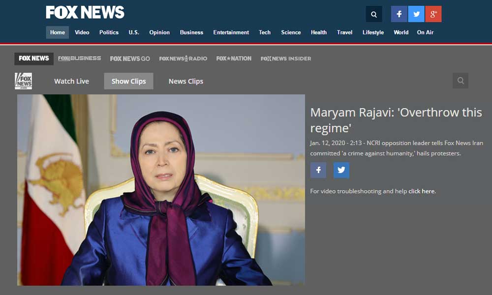 FOX News – Maryam Rajavi’s statement on the anti-regime protests in Iran