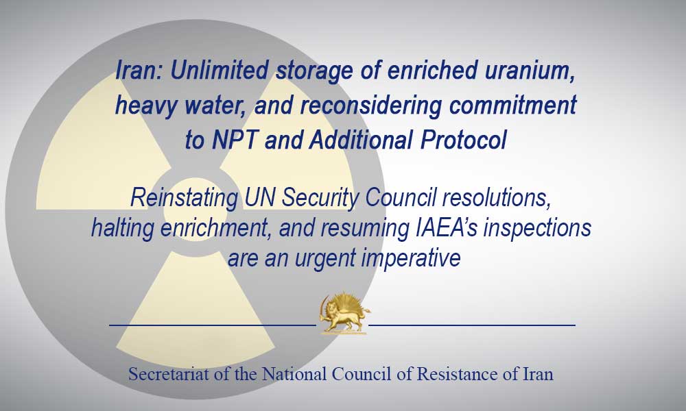 Iran: Unlimited storage of enriched uranium