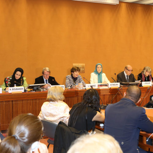 Maryam Rajavi at the United Nations Headquarters in Geneva on March 14, 2014