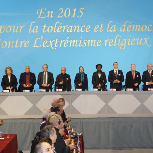 Maryam Rajavi- Gathering titled “In 2015, all for tolerance and democracy against religious extremism”-11jan2015
