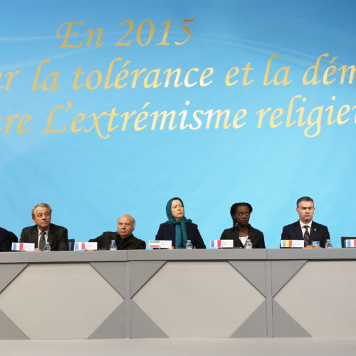 Maryam Rajavi- Gathering titled “In 2015, all for tolerance and democracy against religious extremism”-11jan2015