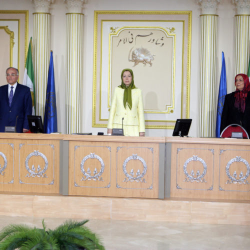 Maryam Rajavi at the meeting of the National Council of Resistance of Iran, June 17 and 18, 2015