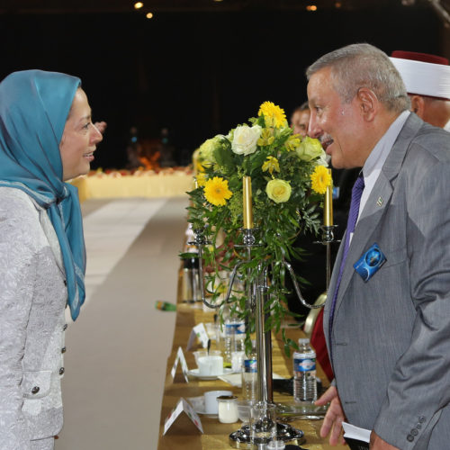 Maryam Rajavi Iran’s opposition Leader addresses dignitaries from Arab and Islamic countries and representatives of Muslim communities in France in a major Ramadan conference in Paris on 3 July 2015