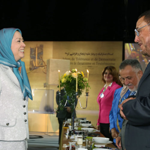 Maryam Rajavi Iran’s opposition Leader addresses dignitaries from Arab and Islamic countries and representatives of Muslim communities in France in a major Ramadan conference in Paris on 3 July 2015