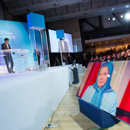 Maryam Rajavi at the International Day against death penalty conference