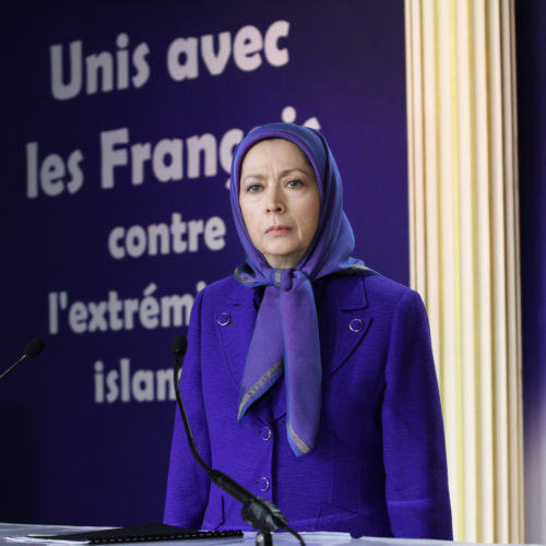 Gathering at NCRI Headquarters in solidarity with the people of France Maryam Rajavi calls on all Muslims to unite against terrorism and extremism under the name of Islam