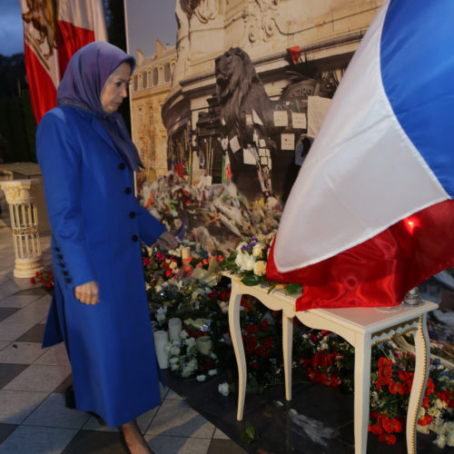 Gathering at NCRI Headquarters in solidarity with the people of France Maryam Rajavi calls on all Muslims to unite against terrorism and extremism under the name of Islam