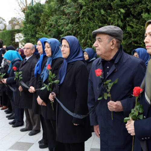 Maryam Rajavi at memorial ceremony for the victims of Paris attacks, Auvers-sur-Oise, November 16, 2015