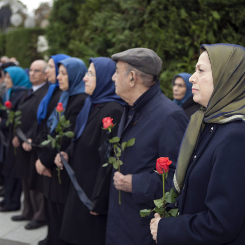 Maryam Rajavi at memorial ceremony for the victims of Paris attacks, Auvers-sur-Oise, November 16, 2015