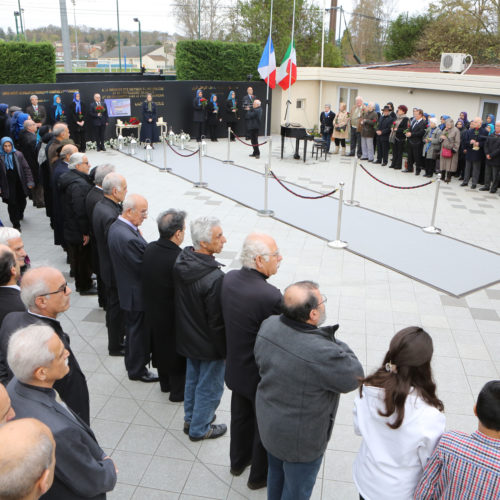 Maryam Rajavi at memorial ceremony for the victims of Paris attacks, Auvers-sur-Oise, November 16, 2015