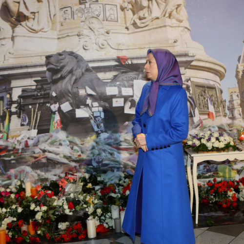 Gathering at NCRI Headquarters in solidarity with the people of France Maryam Rajavi calls on all Muslims to unite against terrorism and extremism under the name of Islam