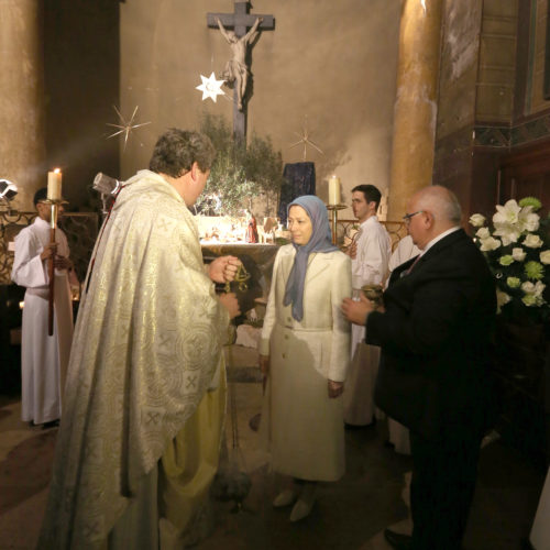 Maryam Rajavi attended a Christmas Eve ceremony at Saint Germain-des-Près Abbey, Paris- December 24, 2015