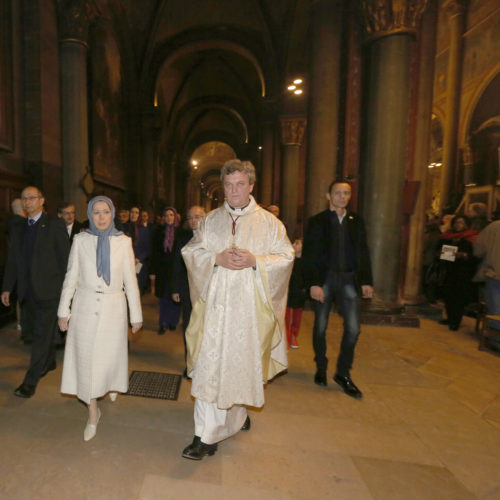 Maryam Rajavi attended a Christmas Eve ceremony at Saint Germain-des-Près Abbey, Paris- December 24, 2015