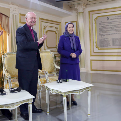Maryam Rajavi meets with the Rt Revd. John Pritchard, and The Rt. Revd. Adrian Newman- 20 January 2016