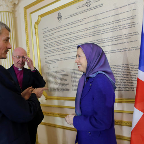 Maryam Rajavi meets with the Rt Revd. John Pritchard, and The Rt. Revd. Adrian Newman- 20 January 2016