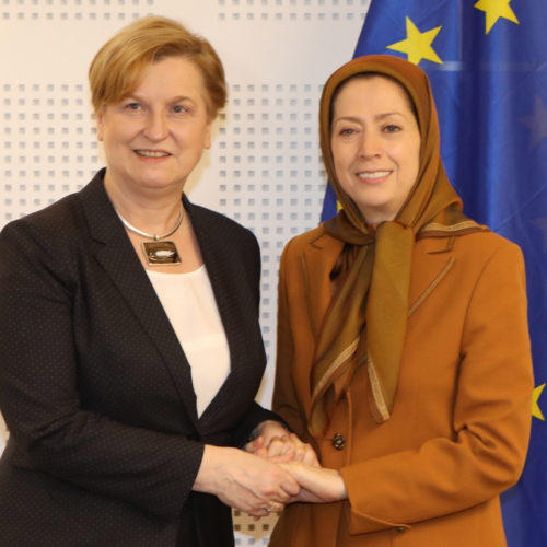 Maryam Rajavi meets Ms. Anna Fotyga, Chair of the Sub committee on Security & Defence