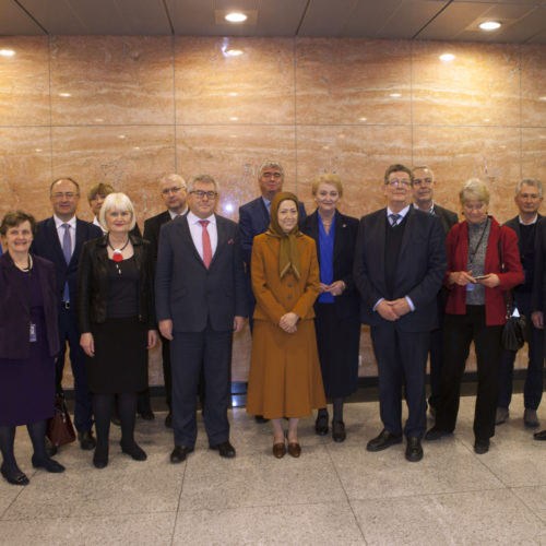Maryam Rajavi and distinguished personalities at the European Parliament on the eve of the International Human Rights Day, December 6, 2017