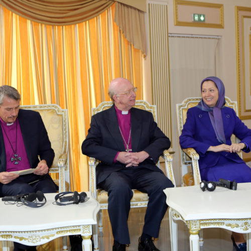 Maryam Rajavi meets with the Rt Revd. John Pritchard, and The Rt. Revd. Adrian Newman- 20 January 2016