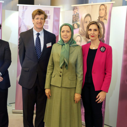 Maryam Rajavi visits an exhibition on the issue of Women’s Rights abuses in Iran in European parliament - Brussels - March 2, 2016