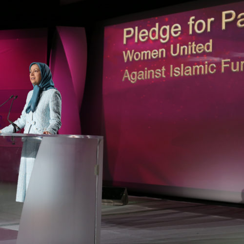 Maryam Rajavi at the International Women’s Day, Pledge for Parity: Women United Against Islamic Fundamentalism, Paris, February 27, 2016