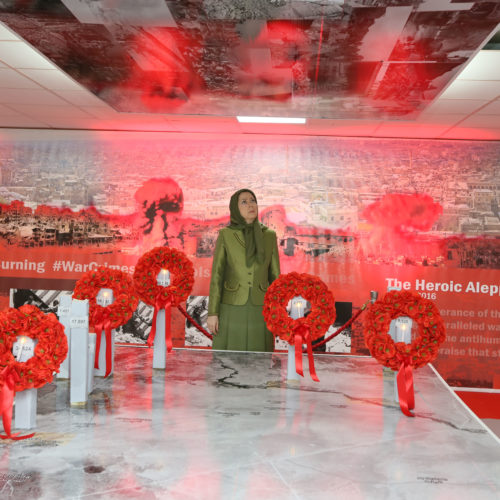 Maryam Rajavi Visiting the exhibition on Syrian people’s resistance along with the Syrian Opposition representative delegation- June 11, 2016