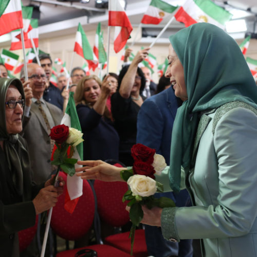 Maryam Rajavi at the celebration of the Relocation of Camp Liberty residents