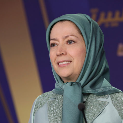 Maryam Rajavi at the celebration of the Relocation of Camp Liberty residents