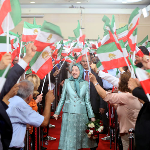 Maryam Rajavi at the ceremony celebrating successful relocation of Camp Liberty residents