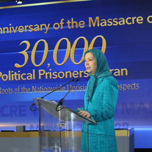 Maryam Rajavi addressing the Iranian Communities’ global conference marking the 30th anniversary of the massacre of 30,000 political prisoners