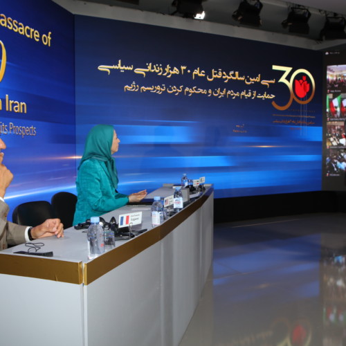 Mr. Patrick Kennedy making a speech at the Iranian Communities’ global conference marking the 30th anniversary of the massacre of 30,000 political prisoners