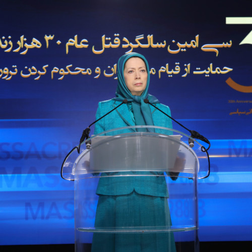 Maryam Rajavi addressing the Iranian Communities’ global conference marking the 30th anniversary of the massacre of 30,000 political prisoners