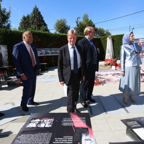 Maryam Rajavi-A photo exhibition of the massacred prisoners was on display and visited by the participants-1