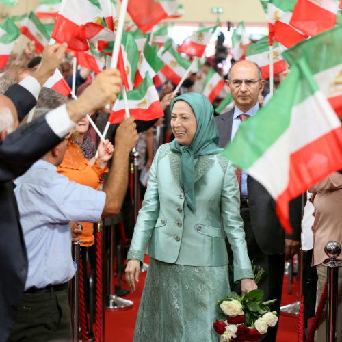 Maryam Rajavi at the ceremony celebrating successful relocation of Camp Liberty residents