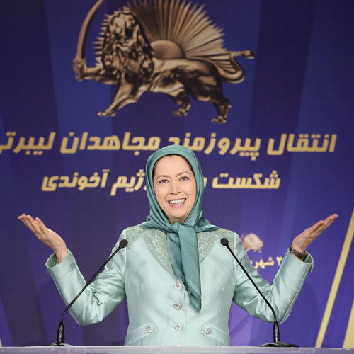 Maryam Rajavi at the celebration of the Relocation of Camp Liberty residents